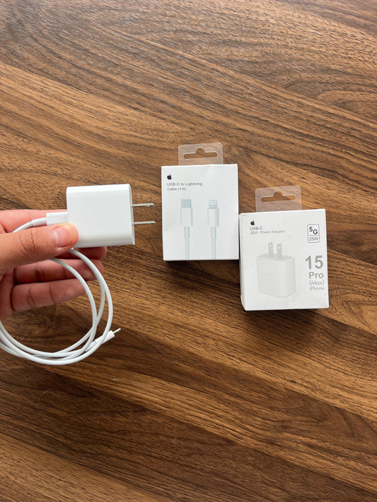 Cubo carga ráida 25w + Cable lightning de 1mt.
